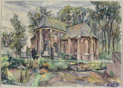 206150 Gezicht op de Nederlands Hervormde kerk te Cothen vanuit het noordoosten.